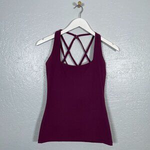 Buffbunny Collection Women S Purple Maroon Revolution Tank Built in Bra Strappy